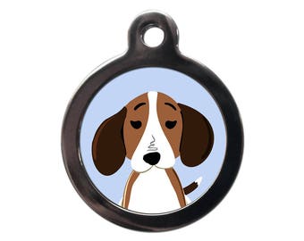 Custom Pet ID Tag - Beagle Breed Pet Identification - Pet Tags - Dog Identity Tags - FREE Personalised Text On Reverse-Dog Name Address Tags