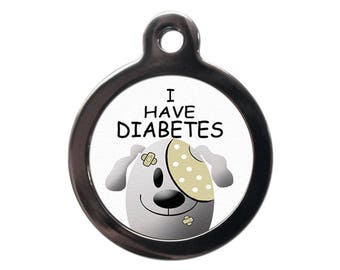 I Have Diabetes Pet ID Tag - Étiquettes d'identité pour chiens et chats diabétiques