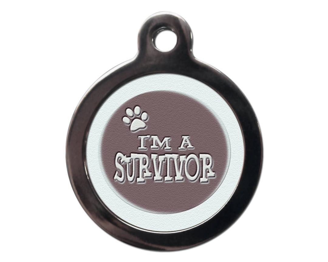I'm A Survivor Pet ID Tag Rescue Pet Dog Cat Collar Tags Custom Dog ID