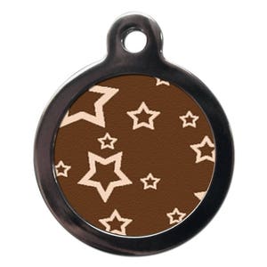 Brown Stars Pet Tag