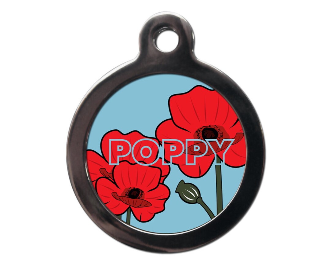poppy tag for dog collar