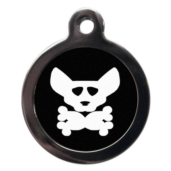 Doggie Skull & Crossbones Pet ID Tag - Pirate Dogs Tag for Dogs and Cats