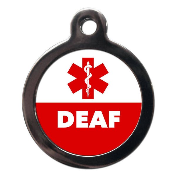 Deaf Alert Pet ID Tag - Tag for Deaf Dog Cat Pet