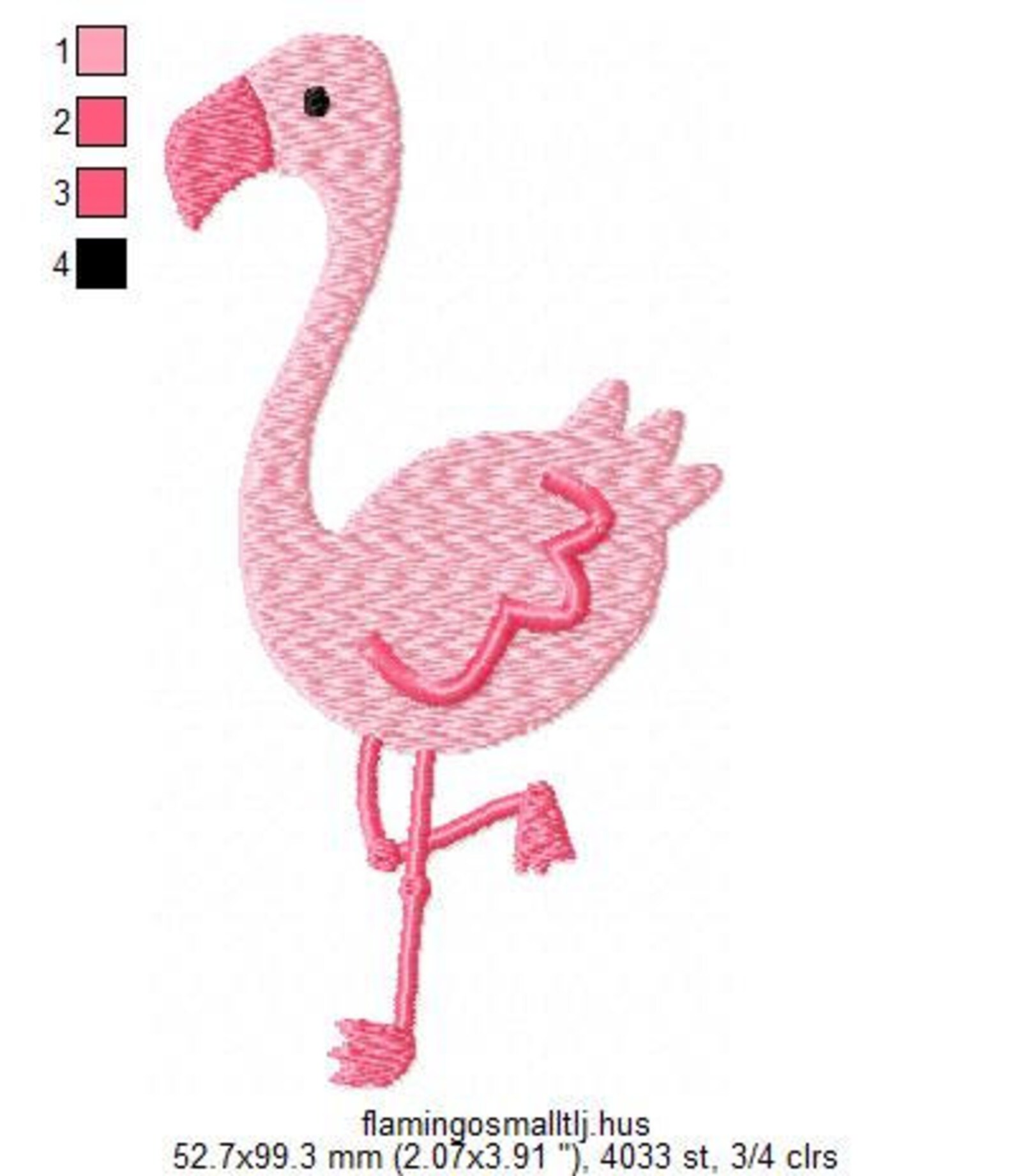 Machine Embroidery Flamingo Design Etsy