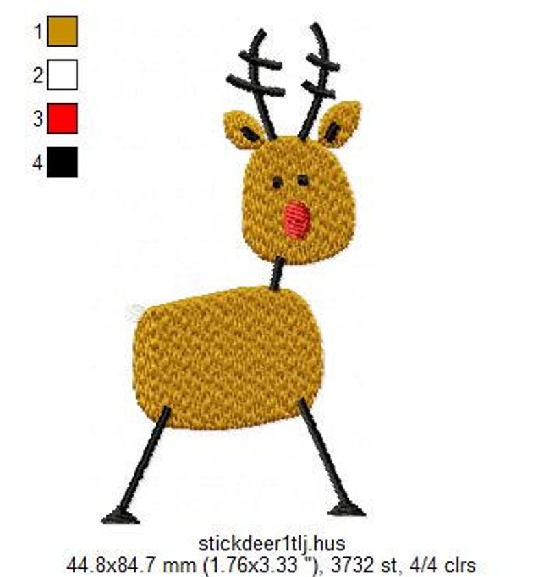 Machine Embroidery Sick Reindeer Duo 2 Designs Etsy