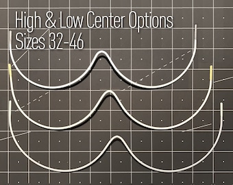 Continuous or Mono Underwire, Premium Quality Metal, Thermoplastic Coated, for Bra, Lingerie or Swimwear, Low and High Center Options