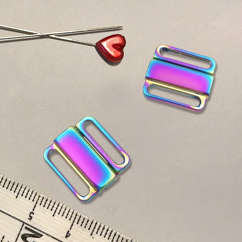 Stitch Love Studio- 1/2" or 12mm center clasps in rainbow