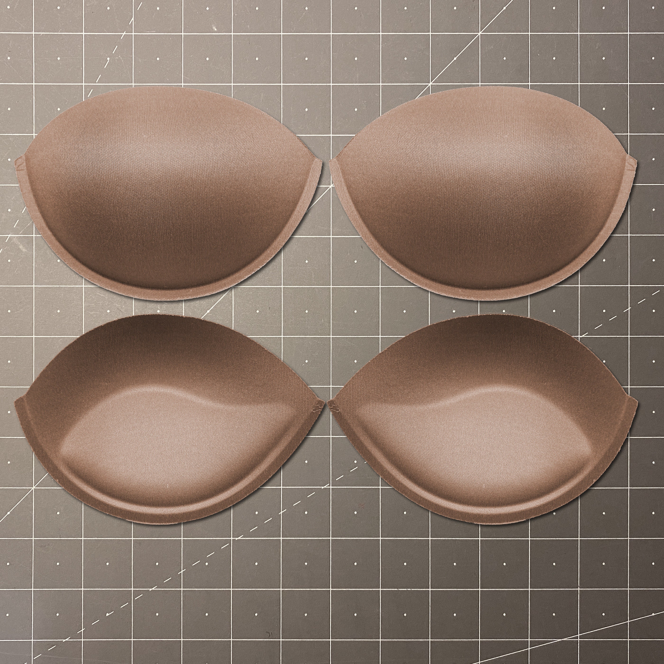 Push up Molded Bra Cups, Almond Shaped With Seam, Inserts or Sewn