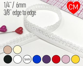 TO BE DISCONTINUED- 1/4" (6mm), 3/8" (10mm) edge to edge, Decorative Picot Elastic– 2 Yards