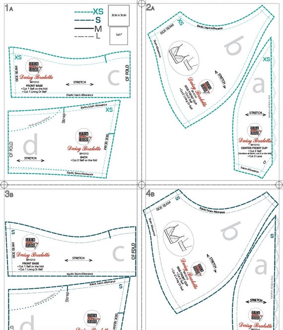 Downloadable PDF daisy Bralette Sewing Pattern, Sizes XS-L 