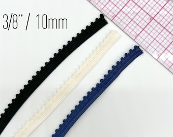 3/8" (10mm) Pretty, Soft Picot Elastic– 2 Yards