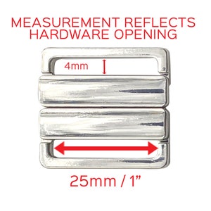 May include: Silver metal hardware with a 1 inch (25mm) opening and a 4mm height.  Measurement reflects hardware opening.