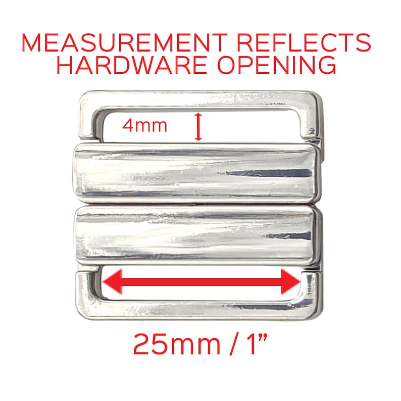 May include: Silver metal hardware with a 1 inch (25mm) opening and a 4mm height.  Measurement reflects hardware opening.