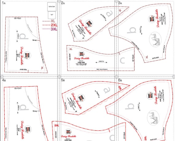 Buy Downloadable PDF daisy Bralette Sewing Pattern, Sizes XL-3XL