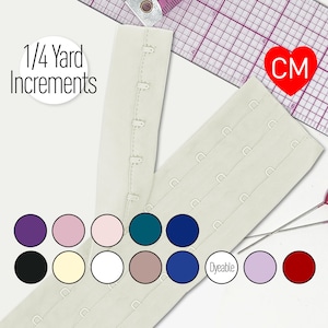 Continuous 3 Row Hook and Eye Tape, perfect for longline bras. Cut in 1/4 Yard (9&quot;) Increments