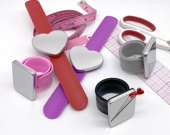 Silicone Magnetic Wrist Pincushion, Heart or Rectangular shaped– One Size Fits All!