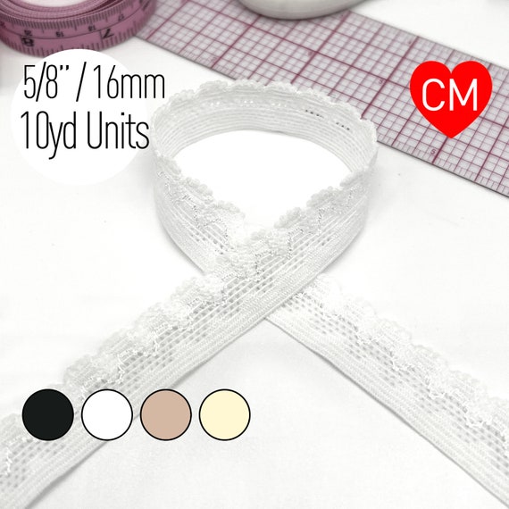 Crochet Style Stretch Trim – 5/8" (16mm) Decorative Elastic, 10 Yards