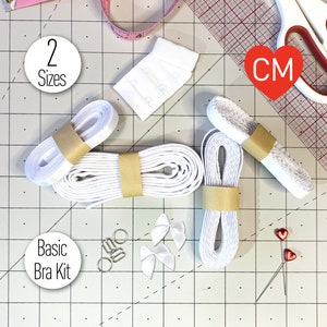 Basic Bra or Bralette Making Kit in White- 3/8&quot; (10mm) or 1/2&quot; (12mm)