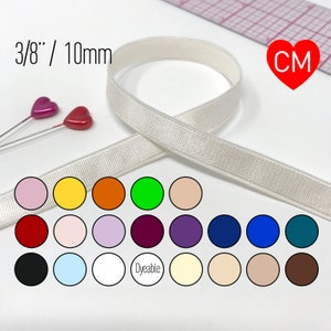 3/8&quot; (10mm) Satin Strapping Elastic, Bra Strap- 2 Yards