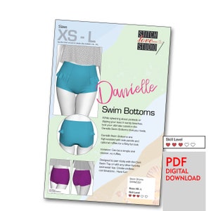 Downloadbare PDF "Danielle" zwembroek naaipatroon maten XS-L