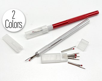 Precision Metal Seam Ripper Thread Cutters with Extra Tips in 2 Colors