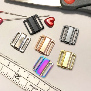 1/2" (12mm) Metal Front Closures - Silver, Gold, Rose Gold, Gunmetal or Rainbow for Bra, for Swimwear or Lingerie