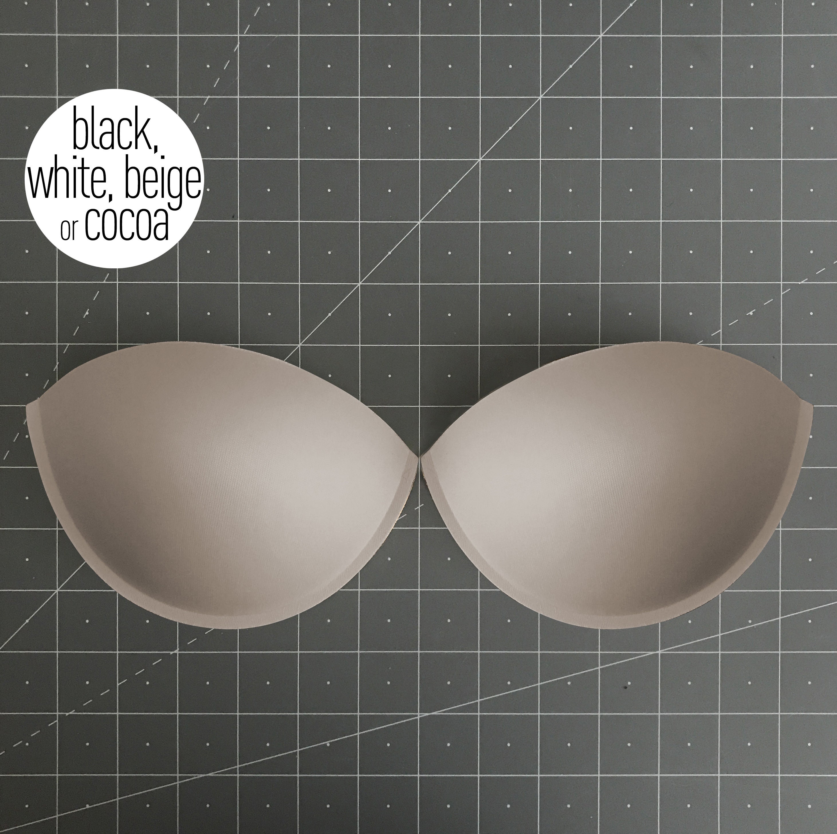 Push up Molded Bra Cups, Almond Shaped With Seam, Inserts or Sewn in for  Lingerie, Dance Costumes, Dresses or Swimwear Sizes S, M, L, XL 