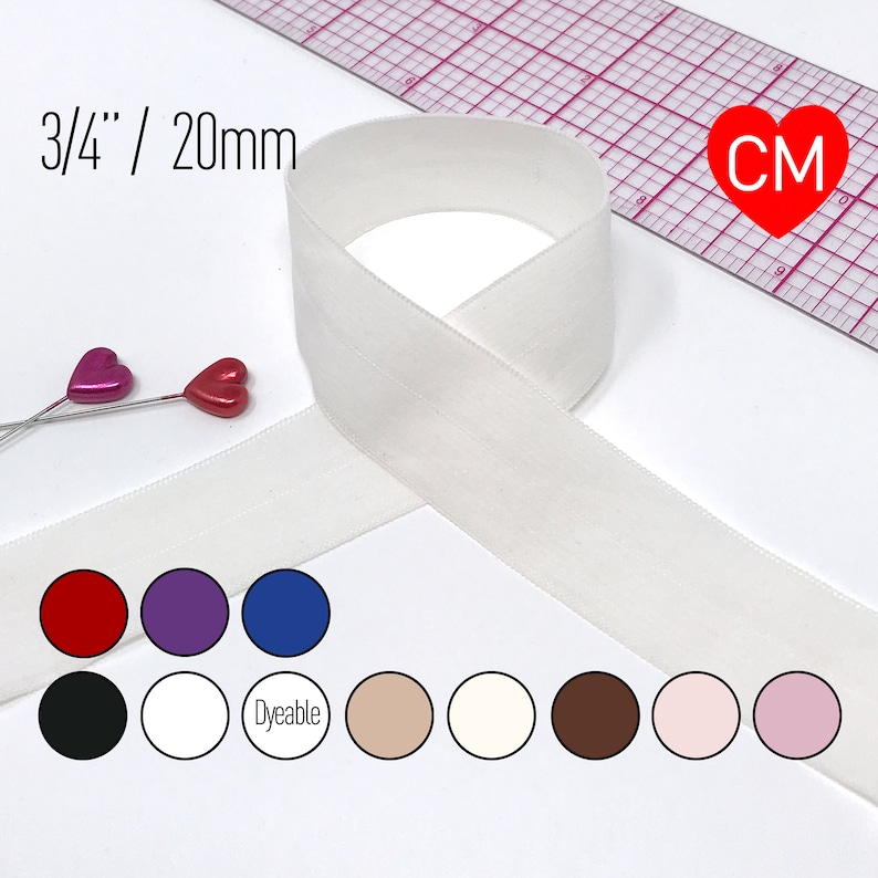 Stitch Love Studio- 3/4 inch (20mm) fold over elastic