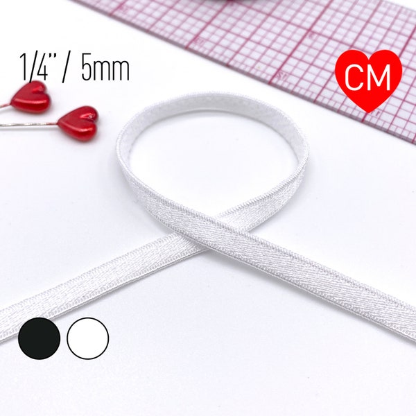 1/4" (5mm) Satin Strapping Elastic, Bra Strap- 2 Yards