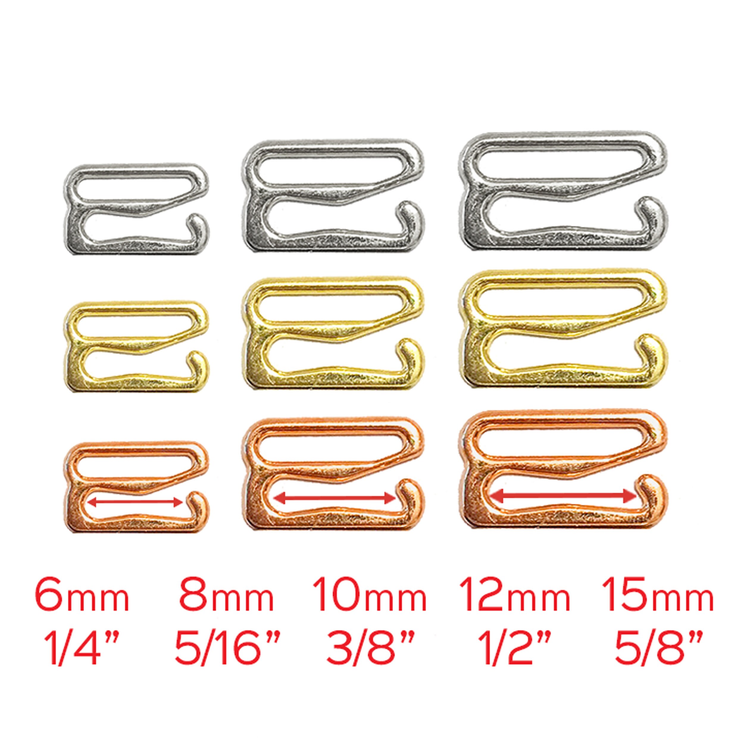 Bra Strap Slider G Hooks in Silver, Gold or Rose Gold for Swimwear or…