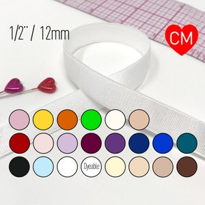 1/2&quot; (12mm) Satin Strapping Elastic, Bra Strap- 2 Yards