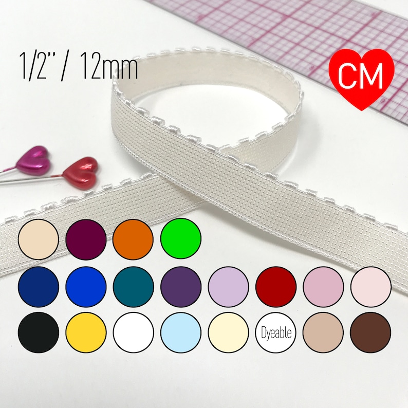 Stitch Love Studio 1/2 inch (12mm) Picot Elastic