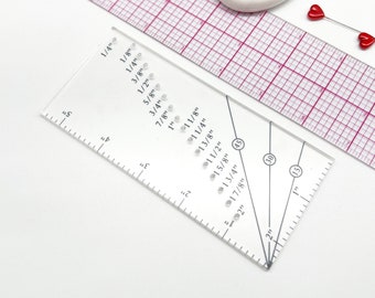 Acrylic Sewing Seam Guide Seam Allowance Guide Ruler, 1/8 to 2 Inch Straight Line Hems