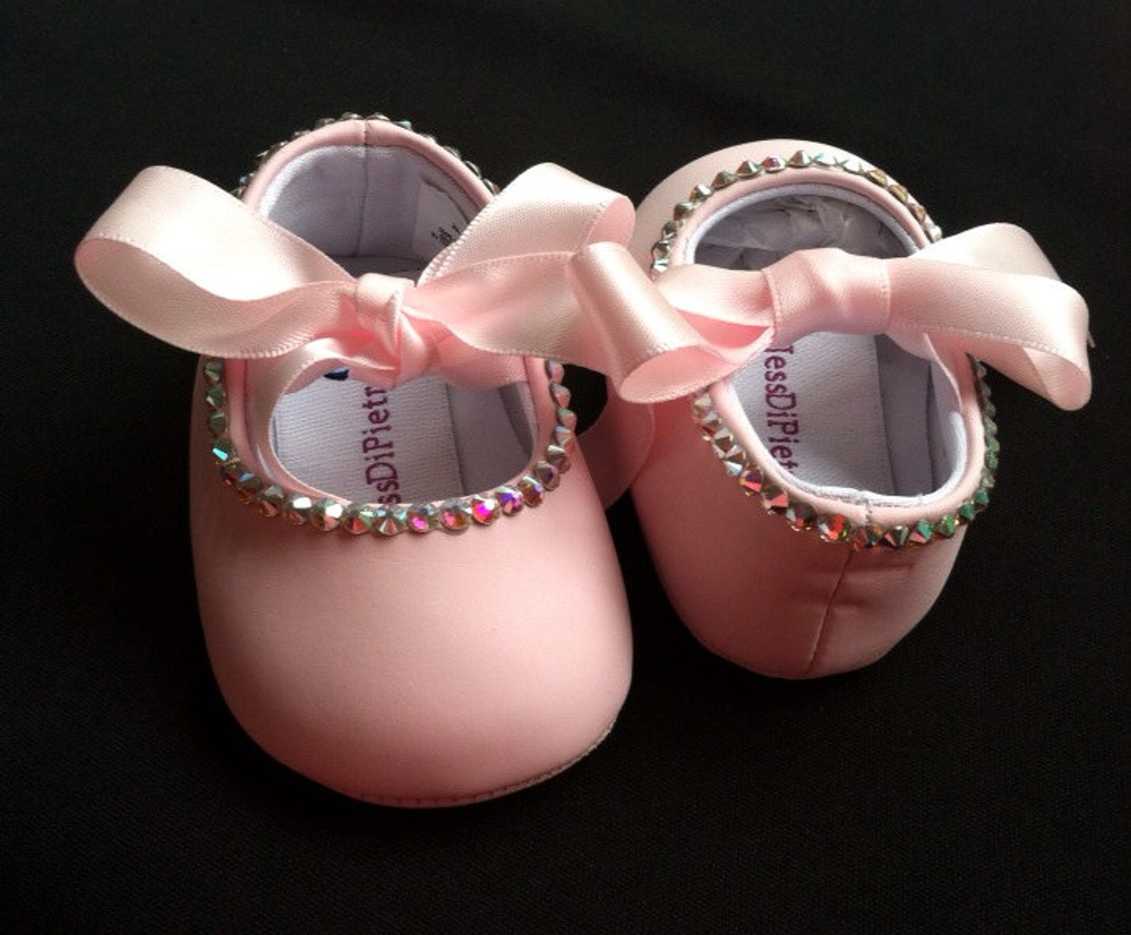 swarovski single outline infant ballet flats