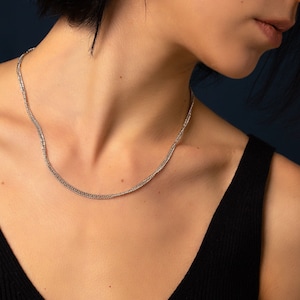 Sterlingzilveren ketting Fereniki - minimale ketting - moderne ketting - sterlingzilveren kettingen - gelaagdheid kettingen - cadeau voor haar
