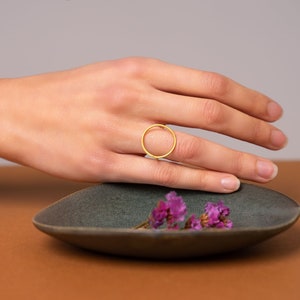 Thin Circle Ring Sterling Silver Ring Gold Plated Ring Geometric Ring Minimal Ring Men Rings Women Rings Everyday Jewelry imagem 2
