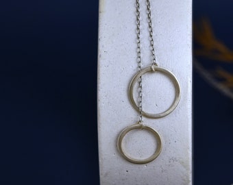 Circles Lariat Necklace - Sterling Silver Necklace - Circles Necklace - Modern Jewelry - Minimal Necklace - Geometric Necklaces