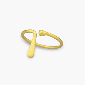 Open Ring Teardrop Ring Minimalist Rings Sterling Silver Ring Gold Plated Ring Adjustable Ring Dainty Ring Everyday Jewelry Gold Plated