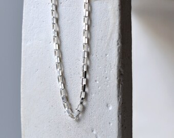 Silver Chain Kirki - Paperclip Link Chain Necklace - Elegant Paperclip Necklace - Sterling Silver Necklaces - Layering Necklaces