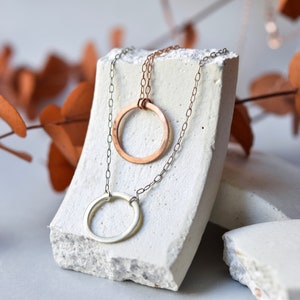 Circle Pendant Sterling Silver Necklace Gold Plated Platinum Plated Rose Gold Plated Simple Necklace Minimal Jewelry Geometric image 5