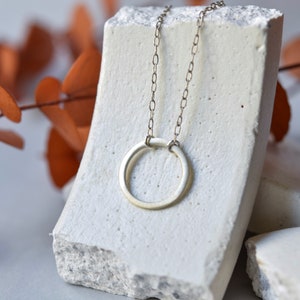 Circle Pendant Sterling Silver Necklace Gold Plated Platinum Plated Rose Gold Plated Simple Necklace Minimal Jewelry Geometric image 1