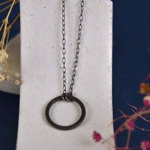 Circle Pendant Sterling Silver Necklace Gold Plated Platinum Plated Rose Gold Plated Simple Necklace Minimal Jewelry Geometric image 10