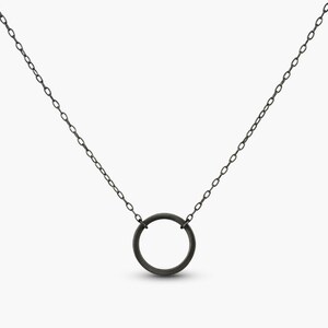 Circle Pendant Sterling Silver Necklace Gold Plated Platinum Plated Rose Gold Plated Simple Necklace Minimal Jewelry Geometric Platinum Plated