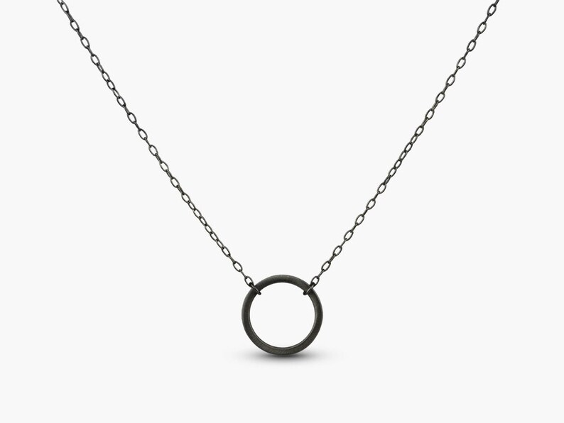 Circle Pendant Sterling Silver Necklace Gold Plated Platinum Plated Rose Gold Plated Simple Necklace Minimal Jewelry Geometric Platinum Plated