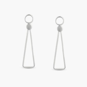 Dangle Geometric Earrings Long Silver Earrings Modern Earrings Minimalist Earrings Sterling Silver Jewelry Minimal Jewelry image 3