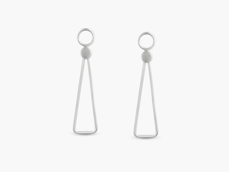 Dangle Geometric Earrings Long Silver Earrings Modern Earrings Minimalist Earrings Sterling Silver Jewelry Minimal Jewelry image 3