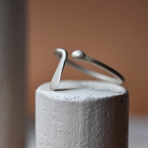 Open Ring Teardrop Ring Minimalist Rings Sterling Silver Ring Gold Plated Ring Adjustable Ring Dainty Ring Everyday Jewelry image 1