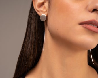 Boucles d'oreilles pendantes - Boucles d'oreilles minimalistes - Bijoux géométriques - Choisissez votre finition