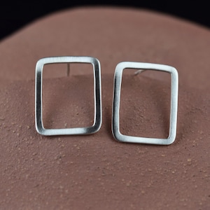 Rechteck Ohrstecker - Silber Post Ohrringe - geometrische Ohrringe - alltägliche Ohrringe - dünne Ohrringe