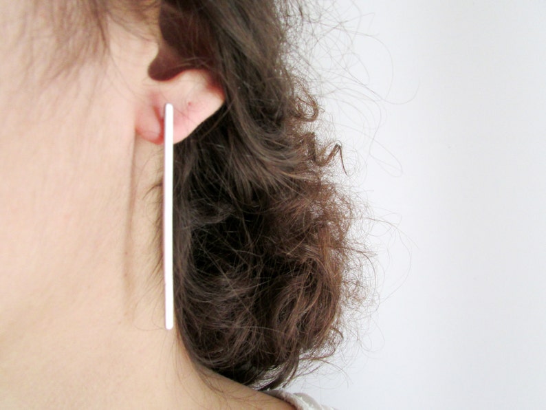 Simple Bar Earrings Minimal Post Earrings Long Earrings Drop Earrings Lightweight Earrings